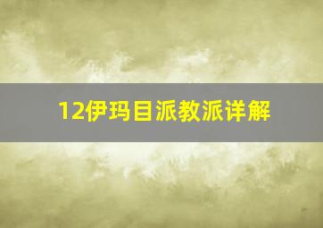 12伊玛目派教派详解