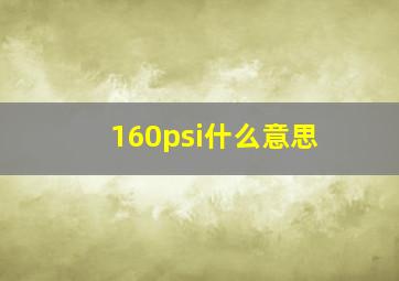 160psi什么意思