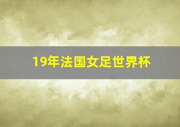 19年法国女足世界杯