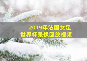 2019年法国女足世界杯录像回放视频