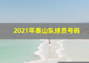 2021年泰山队球员号码