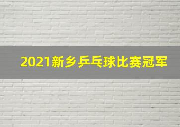 2021新乡乒乓球比赛冠军