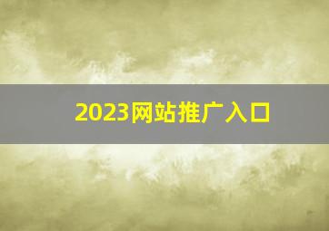 2023网站推广入口