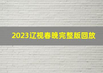 2023辽视春晚完整版回放