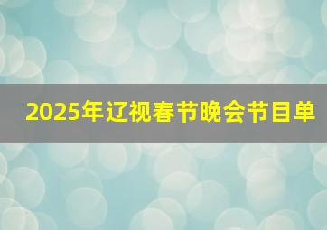 2025年辽视春节晚会节目单