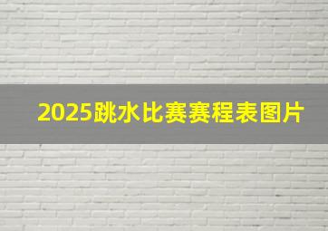 2025跳水比赛赛程表图片