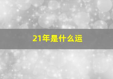 21年是什么运