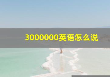 3000000英语怎么说