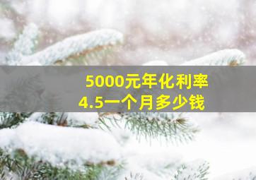 5000元年化利率4.5一个月多少钱