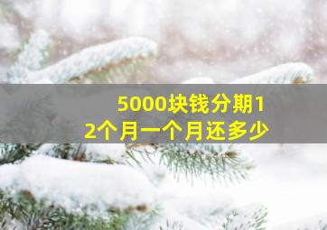 5000块钱分期12个月一个月还多少