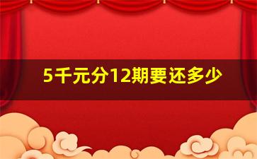 5千元分12期要还多少