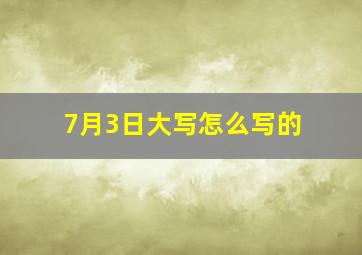 7月3日大写怎么写的