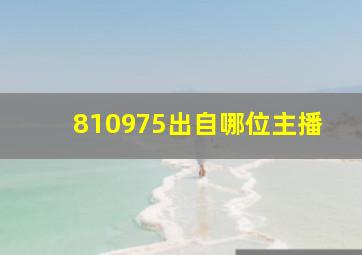 810975出自哪位主播