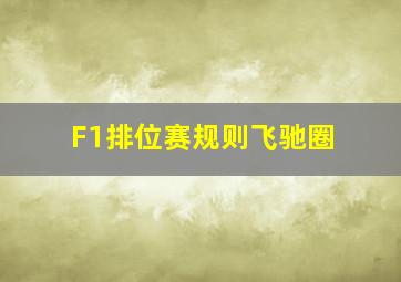 F1排位赛规则飞驰圈