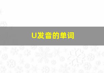 U发音的单词