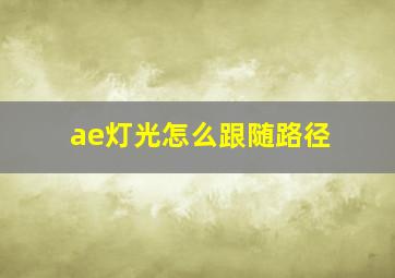 ae灯光怎么跟随路径