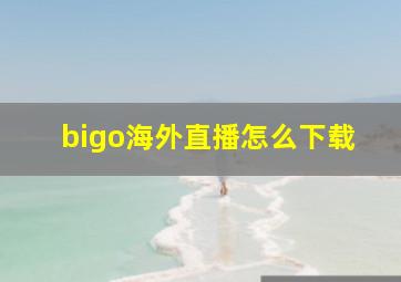 bigo海外直播怎么下载