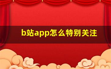 b站app怎么特别关注