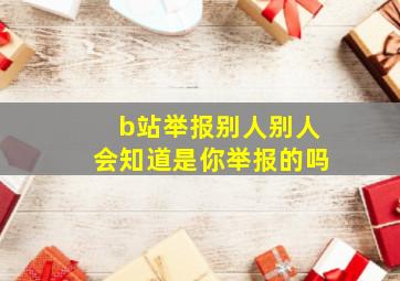 b站举报别人别人会知道是你举报的吗