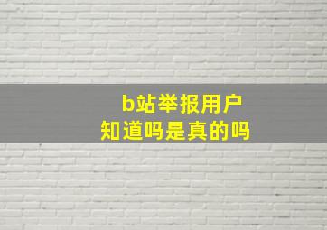 b站举报用户知道吗是真的吗