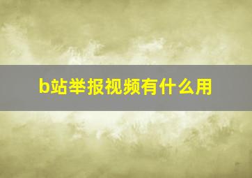 b站举报视频有什么用