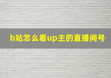 b站怎么看up主的直播间号