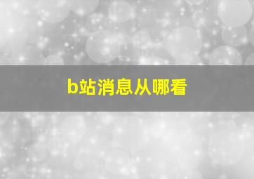 b站消息从哪看