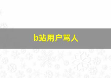 b站用户骂人