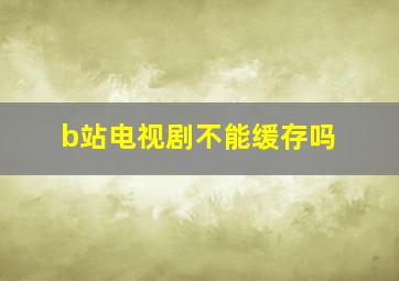 b站电视剧不能缓存吗