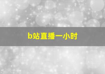 b站直播一小时