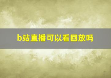 b站直播可以看回放吗