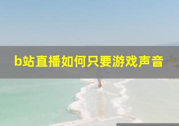 b站直播如何只要游戏声音