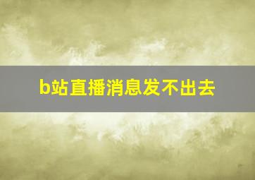 b站直播消息发不出去