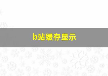 b站缓存显示