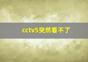 cctv5突然看不了