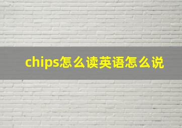 chips怎么读英语怎么说