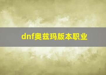 dnf奥兹玛版本职业