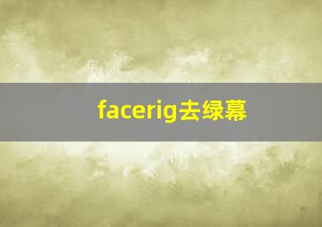 facerig去绿幕