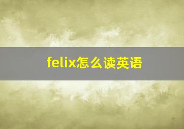 felix怎么读英语