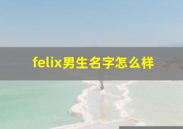 felix男生名字怎么样