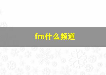 fm什么频道