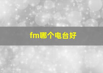 fm哪个电台好