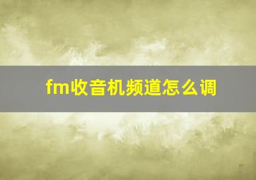 fm收音机频道怎么调