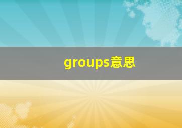 groups意思