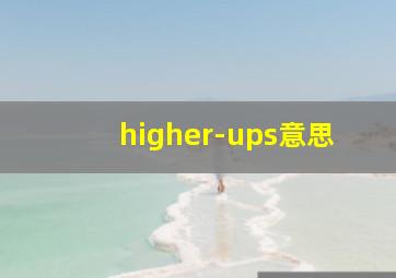 higher-ups意思