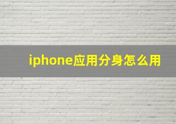 iphone应用分身怎么用