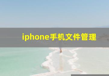 iphone手机文件管理