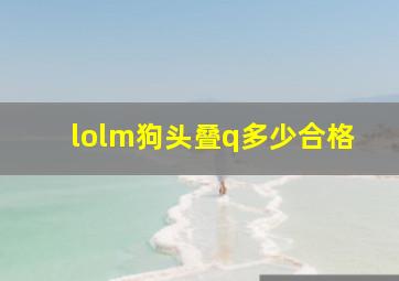 lolm狗头叠q多少合格