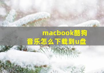 macbook酷狗音乐怎么下载到u盘