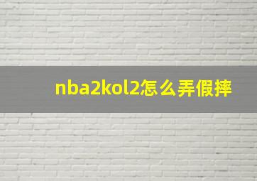 nba2kol2怎么弄假摔